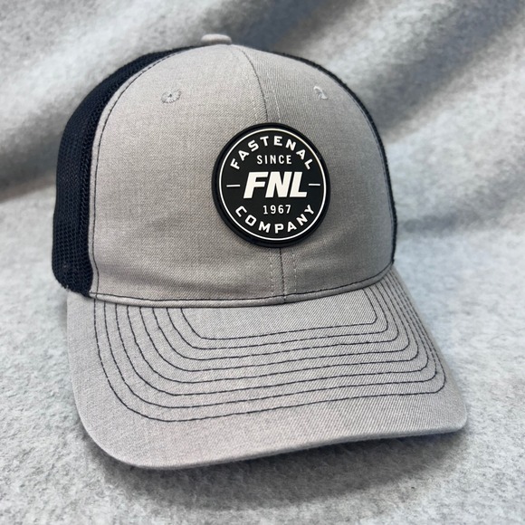 Fastenal FNL Since 1967 Mens Grey Black Fastenal Trucker Hat Snapback OSFM